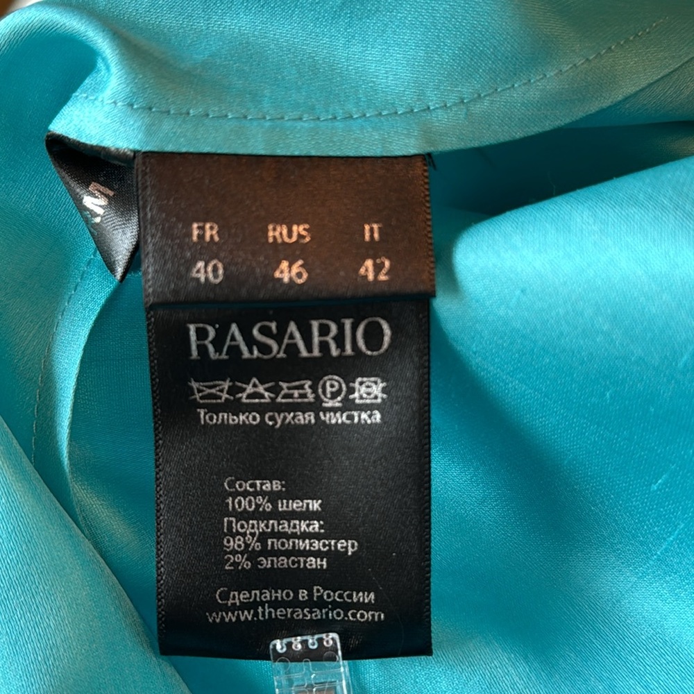 Rasario Silk Turquoise Evening Gown / Mother of Bride Gown - Picture 11 of 16